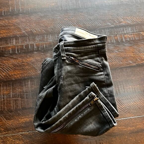 EUC Black Rag & Bone Jens Zippered Leg &  Pockets Size 25 #SUM5 - Picture 8 of 8